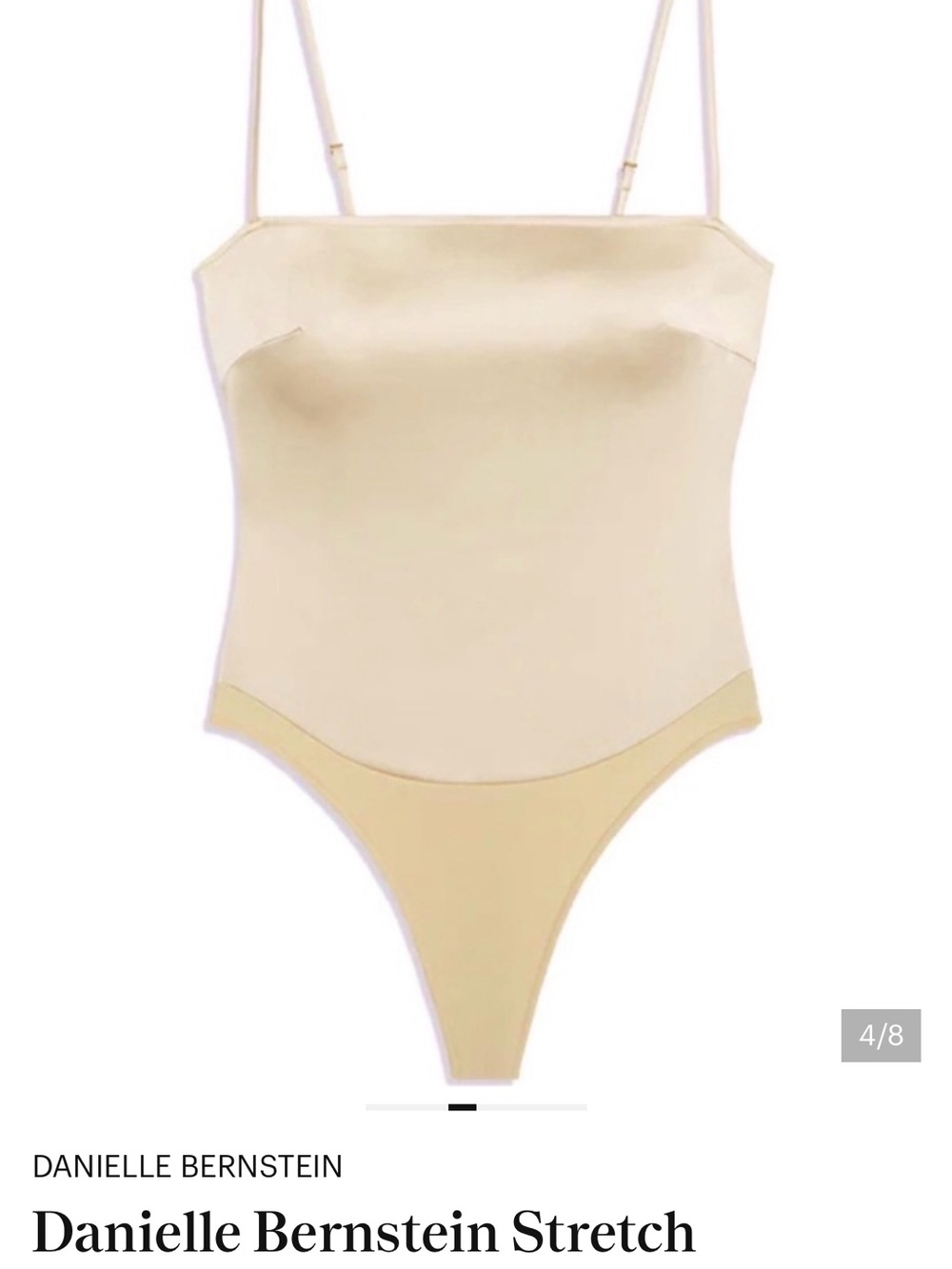 Danielle Bernstein Stretch Cream satin bodysuit